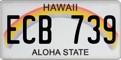 HI license plate ECB739