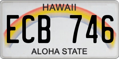 HI license plate ECB746