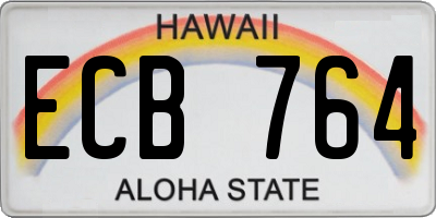 HI license plate ECB764