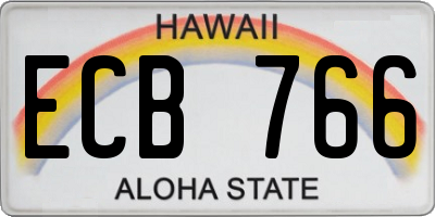 HI license plate ECB766