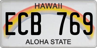 HI license plate ECB769