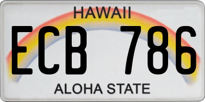 HI license plate ECB786