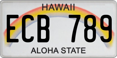 HI license plate ECB789