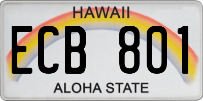 HI license plate ECB801