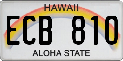 HI license plate ECB810