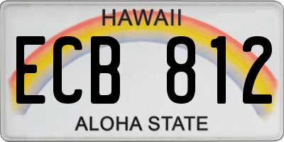 HI license plate ECB812