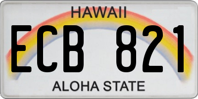 HI license plate ECB821