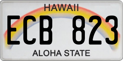 HI license plate ECB823