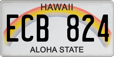 HI license plate ECB824