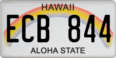 HI license plate ECB844