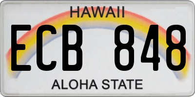 HI license plate ECB848