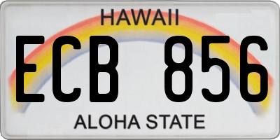 HI license plate ECB856