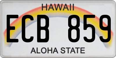 HI license plate ECB859