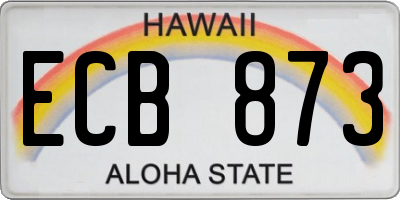 HI license plate ECB873