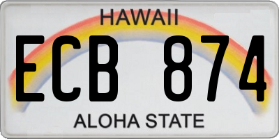 HI license plate ECB874