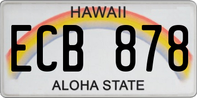 HI license plate ECB878