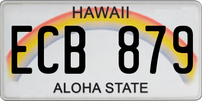 HI license plate ECB879