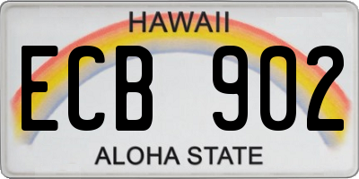 HI license plate ECB902