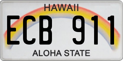 HI license plate ECB911