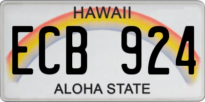 HI license plate ECB924