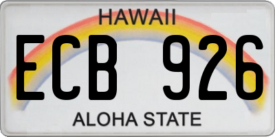 HI license plate ECB926