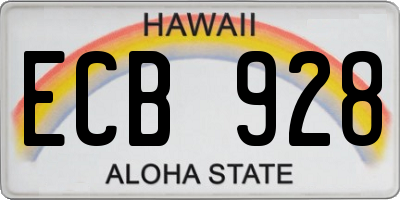 HI license plate ECB928