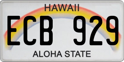 HI license plate ECB929