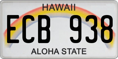 HI license plate ECB938