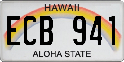 HI license plate ECB941