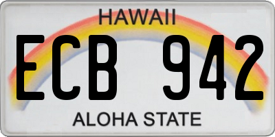 HI license plate ECB942