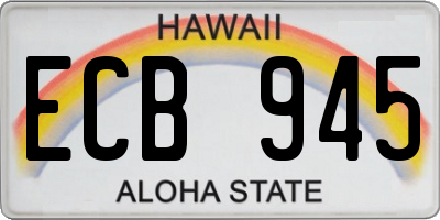 HI license plate ECB945