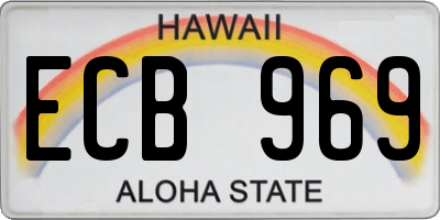 HI license plate ECB969