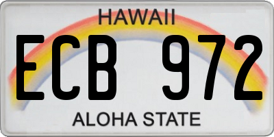 HI license plate ECB972