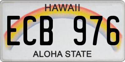 HI license plate ECB976