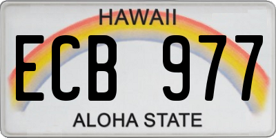 HI license plate ECB977