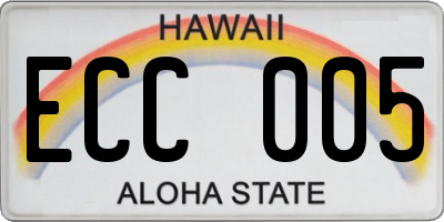 HI license plate ECC005
