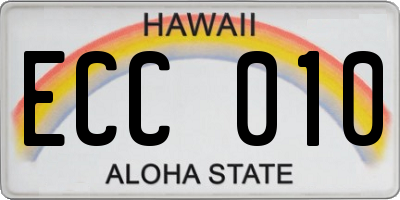 HI license plate ECC010