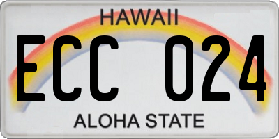 HI license plate ECC024