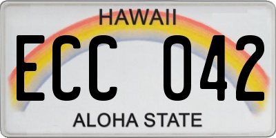 HI license plate ECC042