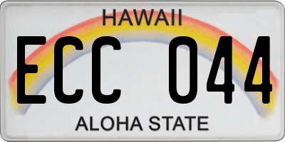 HI license plate ECC044