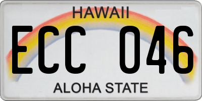 HI license plate ECC046