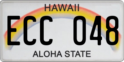 HI license plate ECC048