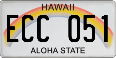 HI license plate ECC051