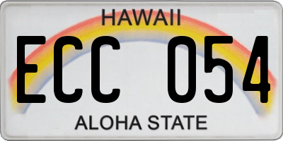 HI license plate ECC054
