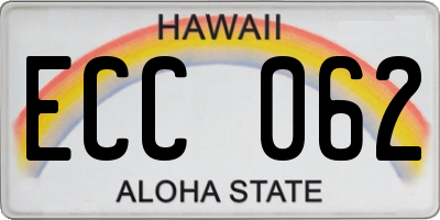HI license plate ECC062