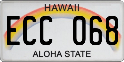 HI license plate ECC068