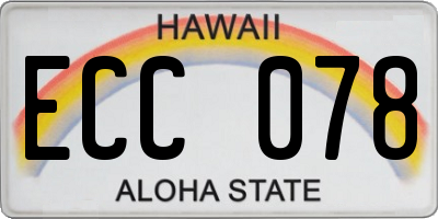 HI license plate ECC078