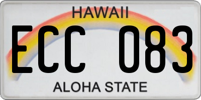 HI license plate ECC083