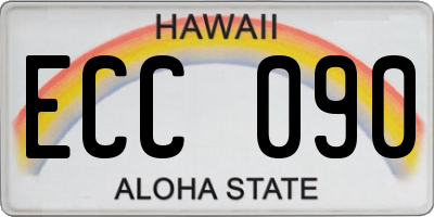 HI license plate ECC090