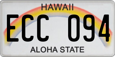 HI license plate ECC094